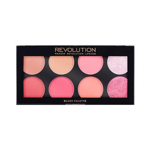 Makeup Revolution Ultra Blush Makeup Palette, Bronzer & Highlighter, Includes 8 Shades, Gluten free, Vegan & Cruelty Free, Sugar & Spice, 13g
