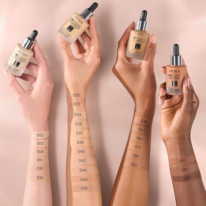 Catrice | HD Liquid Coverage Foundation | 24H Wear, Matte Finish, High Coverage, Waterproof Formula with Niacinamide