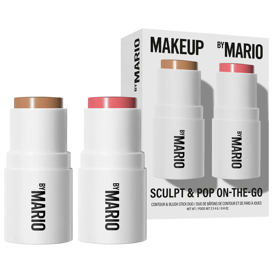 MAKEUP BY MARIO - Mini Sculpt & Pop On-The-Go Medium / Pale Petal;- warm golden / soft pink