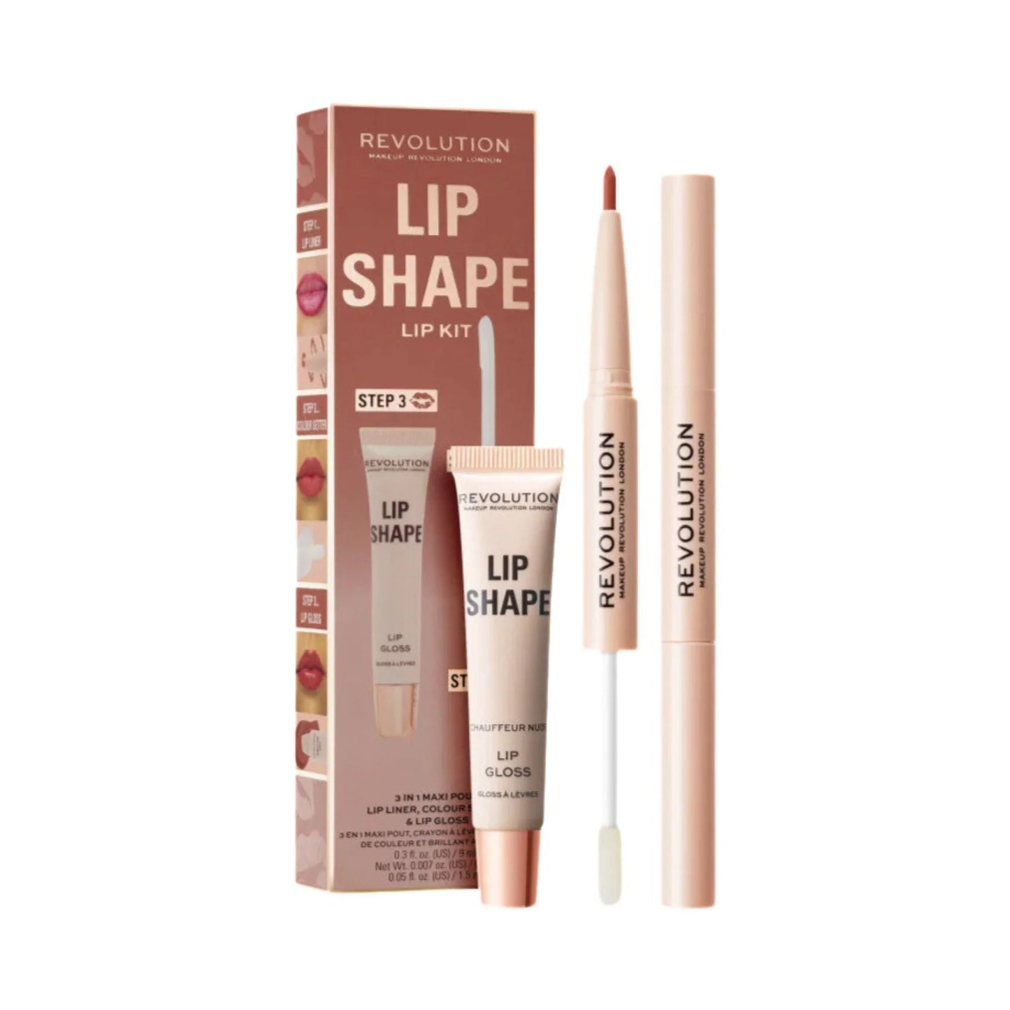 Makeup Revolution Lip Contour Kit (lip/gloss/3ml + lip/pencil/1g)